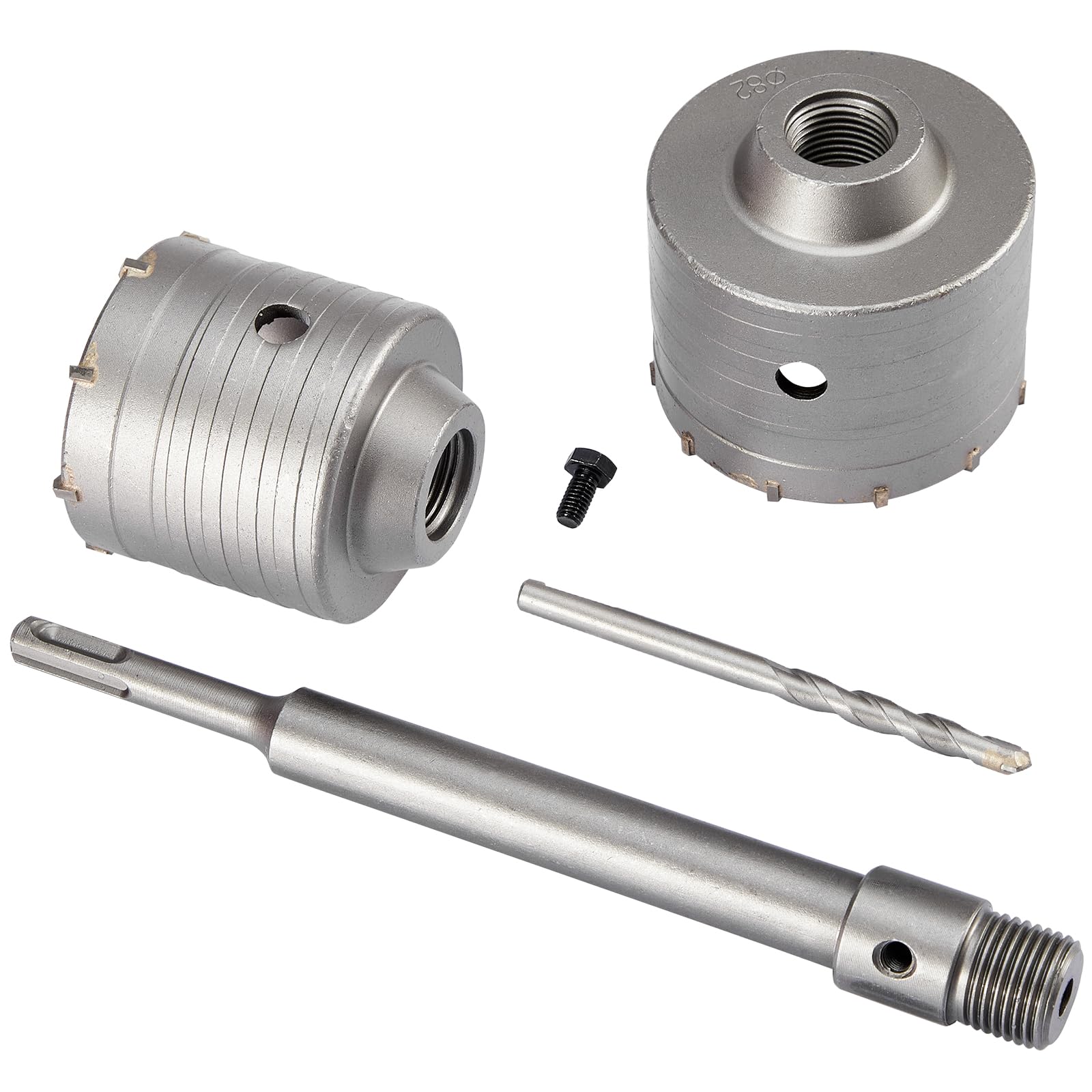Carotatrice a Tazza per Muro 68mm, Fresa a Tazza per Muro 82mm, Punte SDS Plus per Calcestruzzo con Testa Abrasiva YG8, con Manico Rotondo da 220mm, per Cemento, Mattoni, Pietra