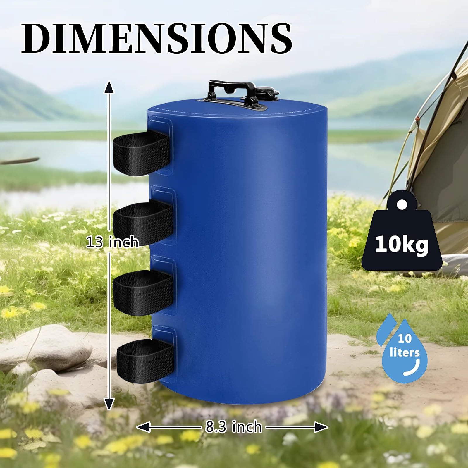Pavillon 4er Set Standfuß Sandsäcke Pavillonstandfüße,Wiederverwendbar Faltpavillon Pavillon Gewichte Tasche,mit Wasser befüllbar,Gewichte für Pavillons Gartenzelte Festzelte,Blau