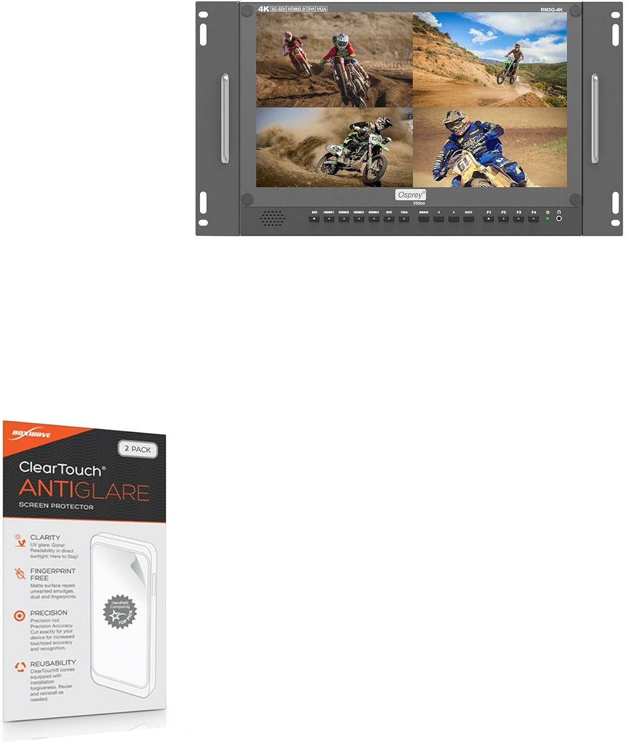 BoxWave Screen Protector Compatible with Osprey Video SKU 97-50004 - ClearTouch Anti-Glare (2-Pack), Anti-Fingerprint Matte Film Skin