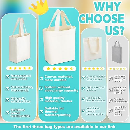 Vista 87 de Amylove 24 mini bolsas de lona en blanco para sublimación, reutilizables, para comestibles, equipaje de bricolaje, para fiestas incluso