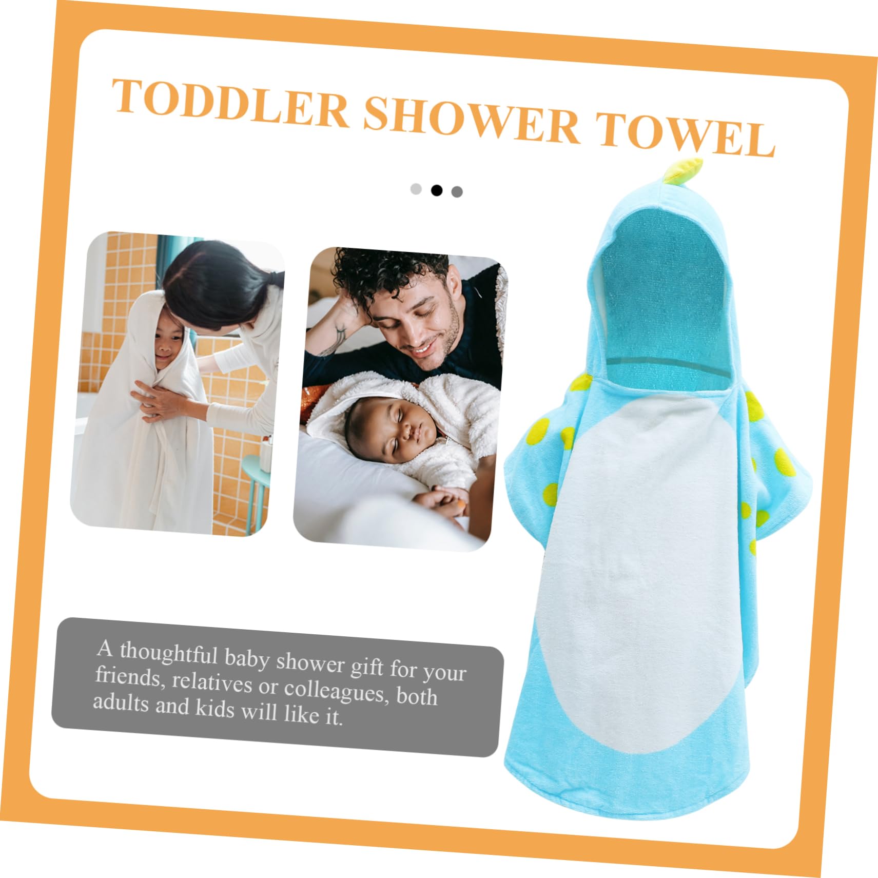 SECFOU Toalla de Baño Capucha Infantil de Algodón Azul, Capa