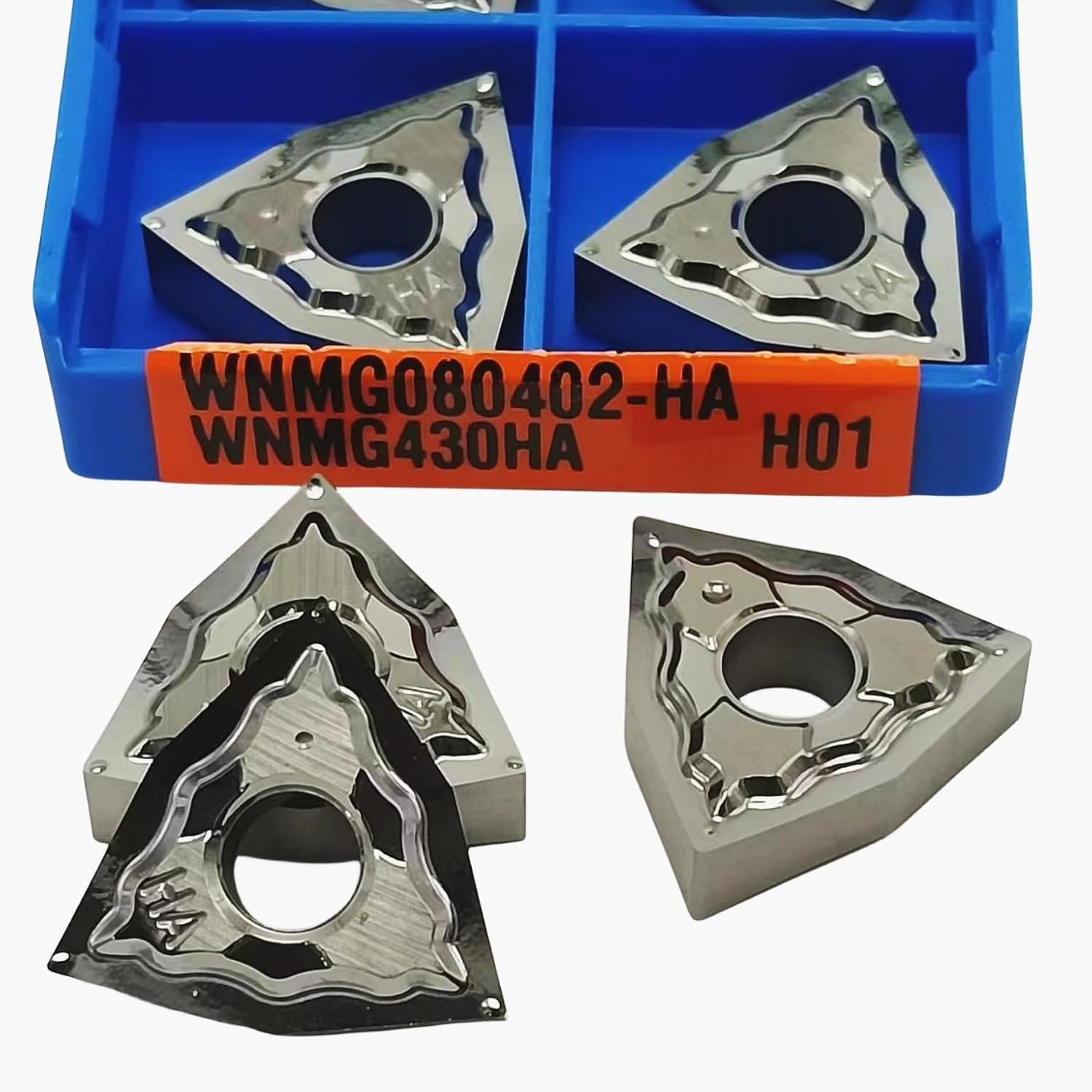 10pcs CNC External Turning Lathe Tool for Aluminium, Carbide Inserts WNMG080402 WNMG080408 WNMG080404 WNMG080404 Turning Tools(WNMG080404-HA H01)