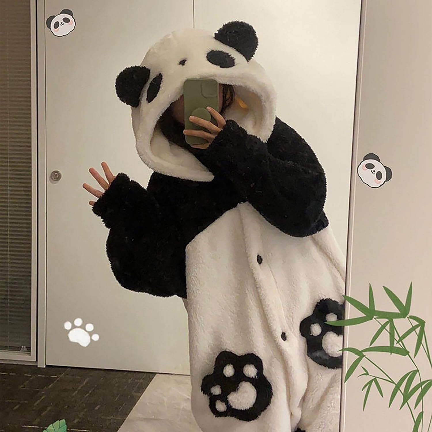 Couples Animal Costume,Warm Plush Cute Animal Onesie Pajamas Halloween Christmas Sleepwear Jumpsuit Furry Nightwear - Image 5