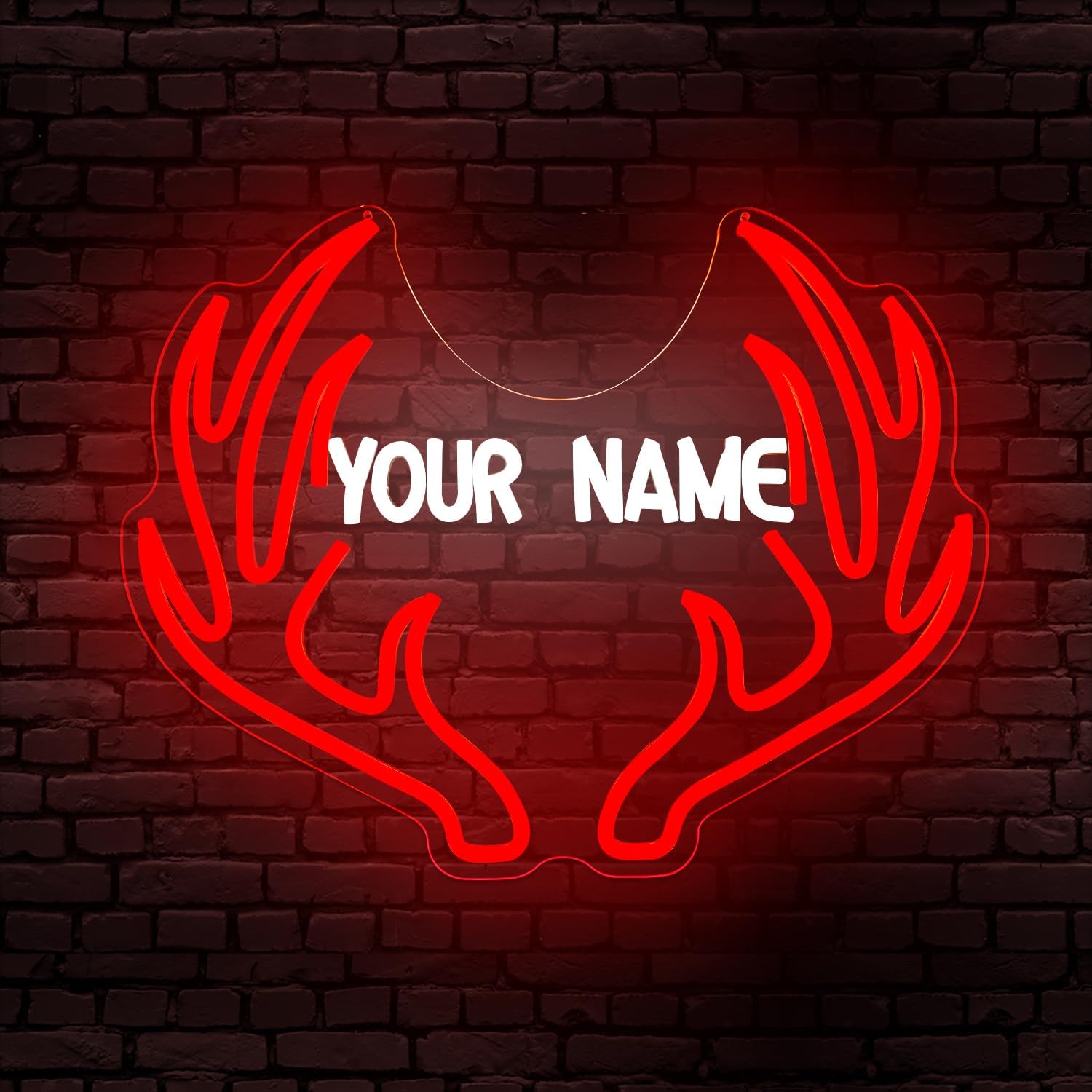 Custom Antler Neon Sign Deer Neon Light Sign for Living Room Bedroom USB Powered Christmas Gift Neon Decortions for Friend Family Custom Name LED Sign