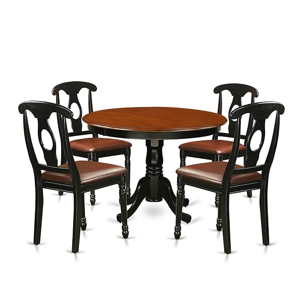 Beautiful Round Kitchen Table Ideas for Every Home 17 Cherry and Black Dining Set
