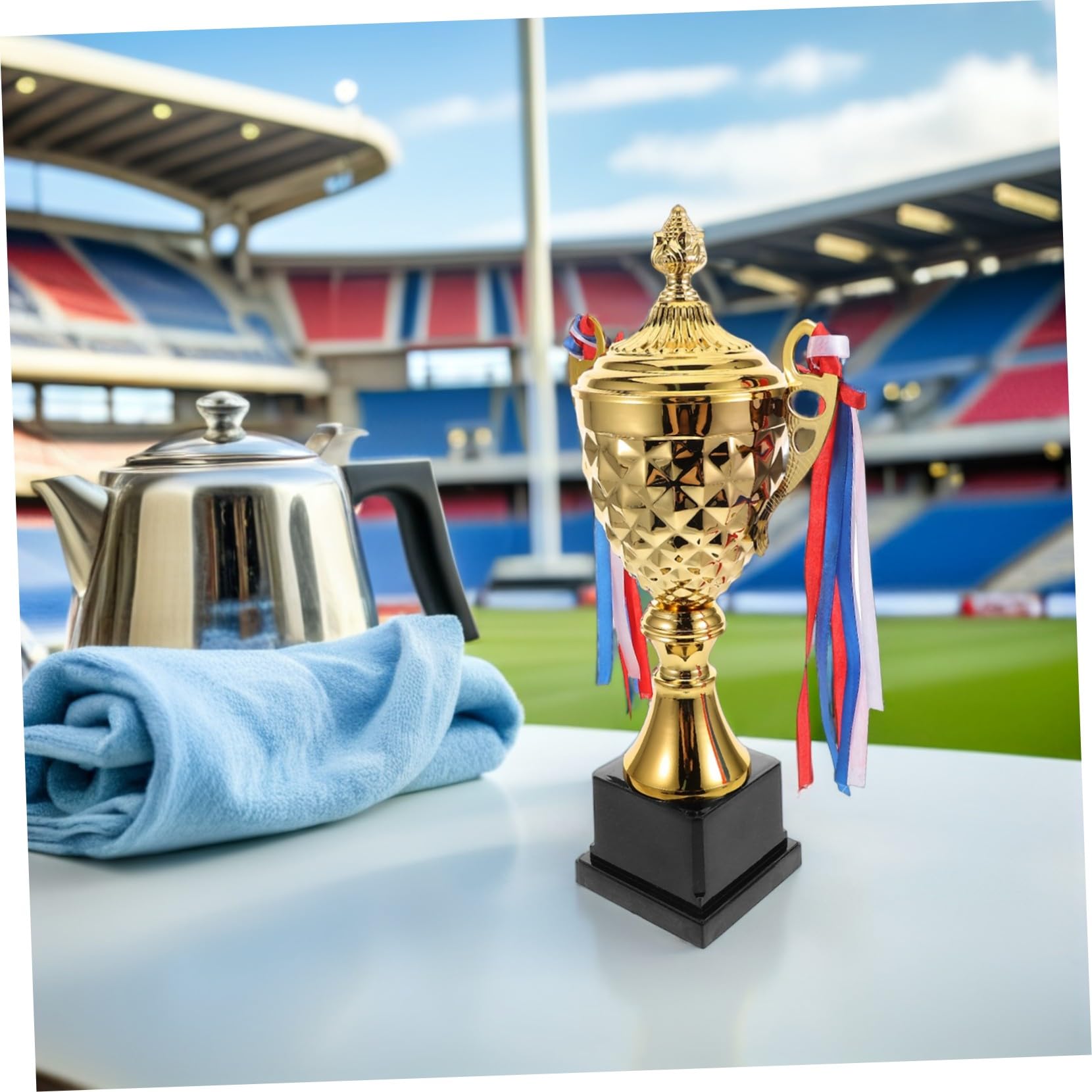Abaodam Copa de Trofeo Grande Dorada de Metal para Competiciones | Diseño Clásico y Elegante, Fácil de Manejar, Durabilidad Prolongada, Adecuado para Atletas y Torneos de Hockey
