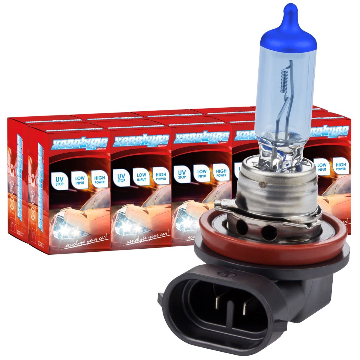 10x H11 Xenon Look Ultra Halogenlampe 12V 55 Watt PGJ19-2