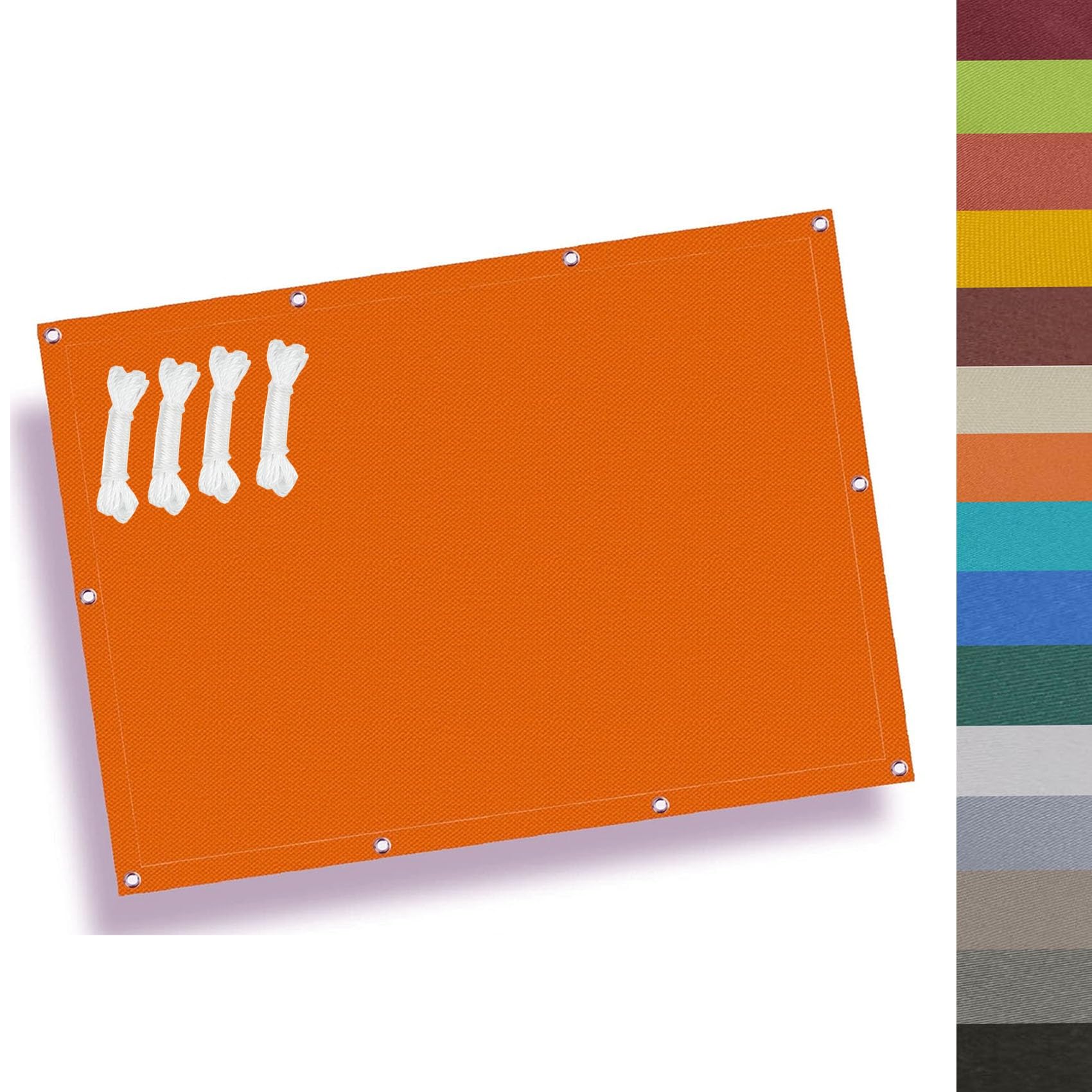 Auvent protection rayons UV imperméable et brise vue orange pour terrasse