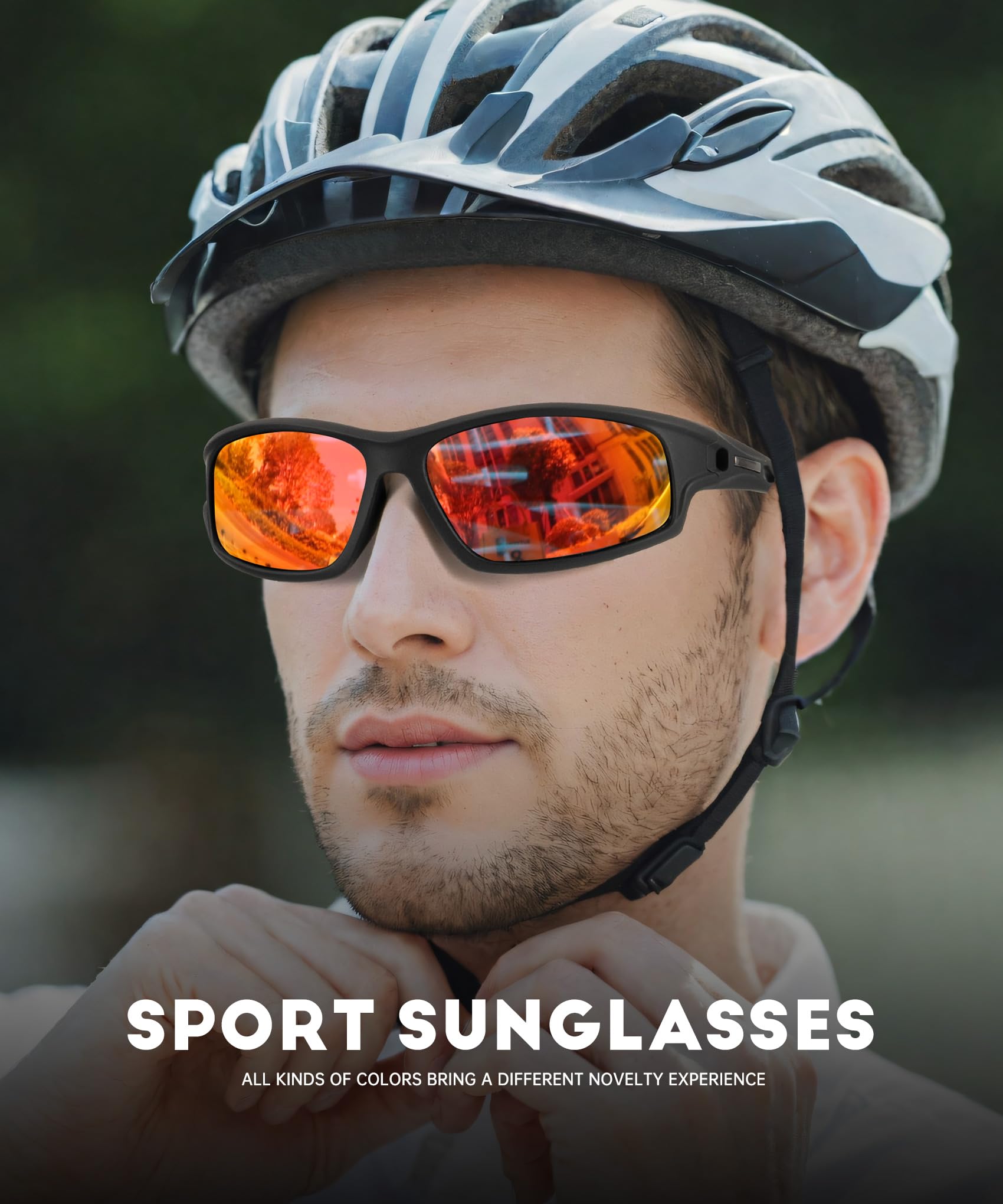 NSSIW Occhiali da sole polarizzati per uomo-donna sportivi da uomo: occhiali da sole avvolgenti UV400 per corsa, pesca, golf, confezione da 3