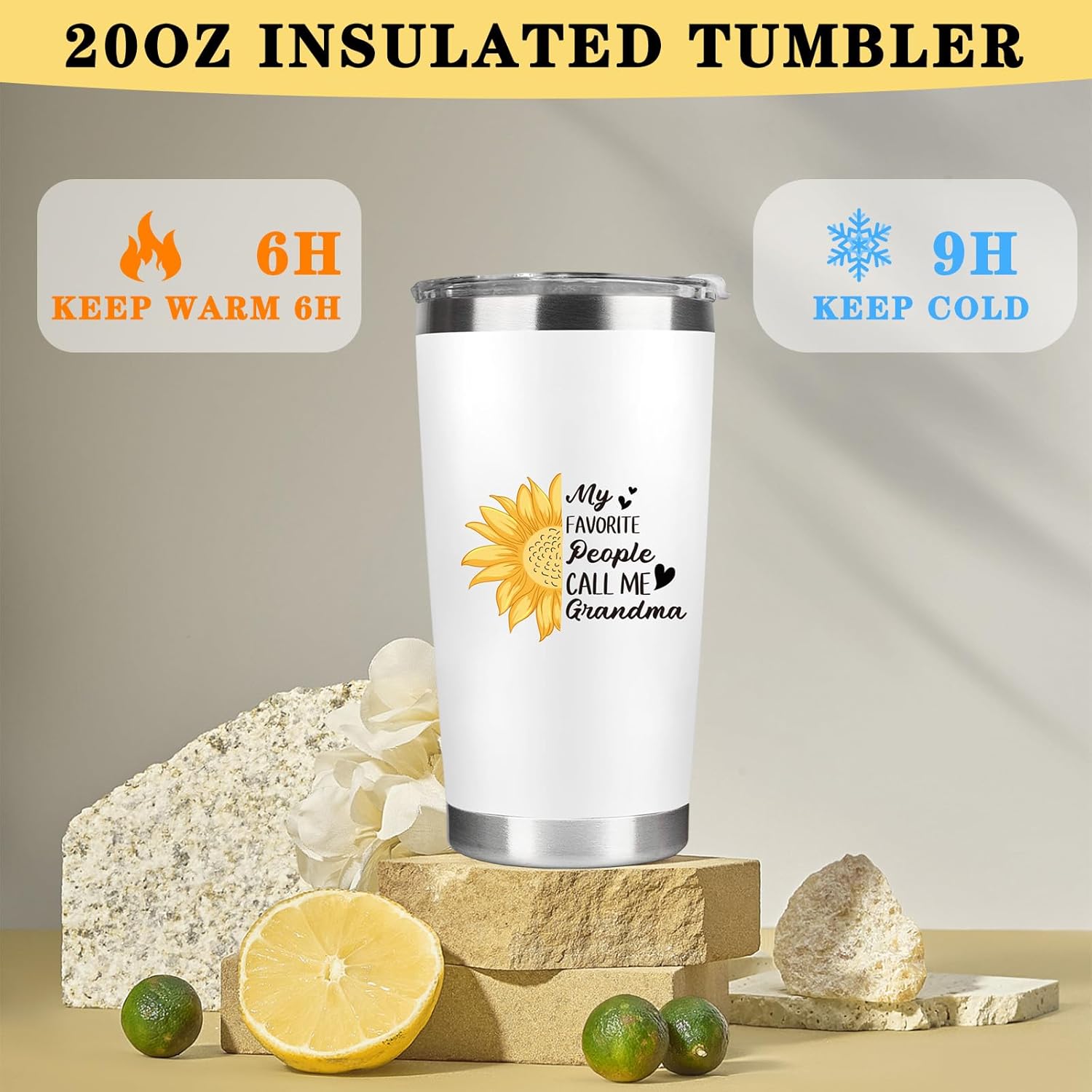 Halema Grandma Gifts for Christmas Birthday from Granddaughter Grandson Grandchildren, Best Grandma Gifts with Canvas Tote Bag Makeup Bag 20oz Wine Tumbler Christmas Grandma Gift Ideas for Nana Gigi - Image 5