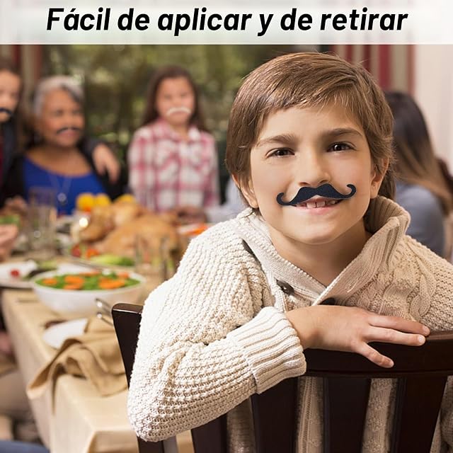 Foto 3 de 6 de 20 Piezas Bigote Postizo en Adhesivo, Bigotes Postizos Realistas para Fiestas, Carnaval de Los Años 80