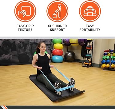 BodySport TPE Exercise Mat for Men and Women Workout Mat Perfect for Gyms and Fitness Training 12 in. Thick, Black