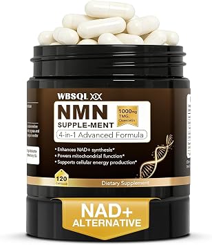 NMN Supplement, 4-in-1 NMN with Resveratrol, TMG & Quercetin - Supports Cellular Energy & NAD+ Level for Men & Women - NMNH Alternative & NAD+ Precursor - 120 Capsules