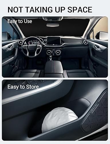 Vista 374 de Proadsy Parasol para parabrisas para BMW X1 F48 2016-2022 de 4 capas plegable, protector de parasol frontal que bloquea los rayos UV y mantiene