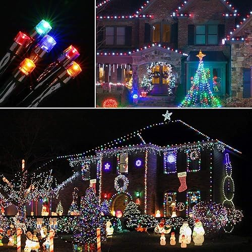 Miniatura 2 de Toodour Paquete de 2 luces solares de Navidad de 200 LED de 72 pies y 360 luces LED de carámbano de Navidad de 29.5 pies
