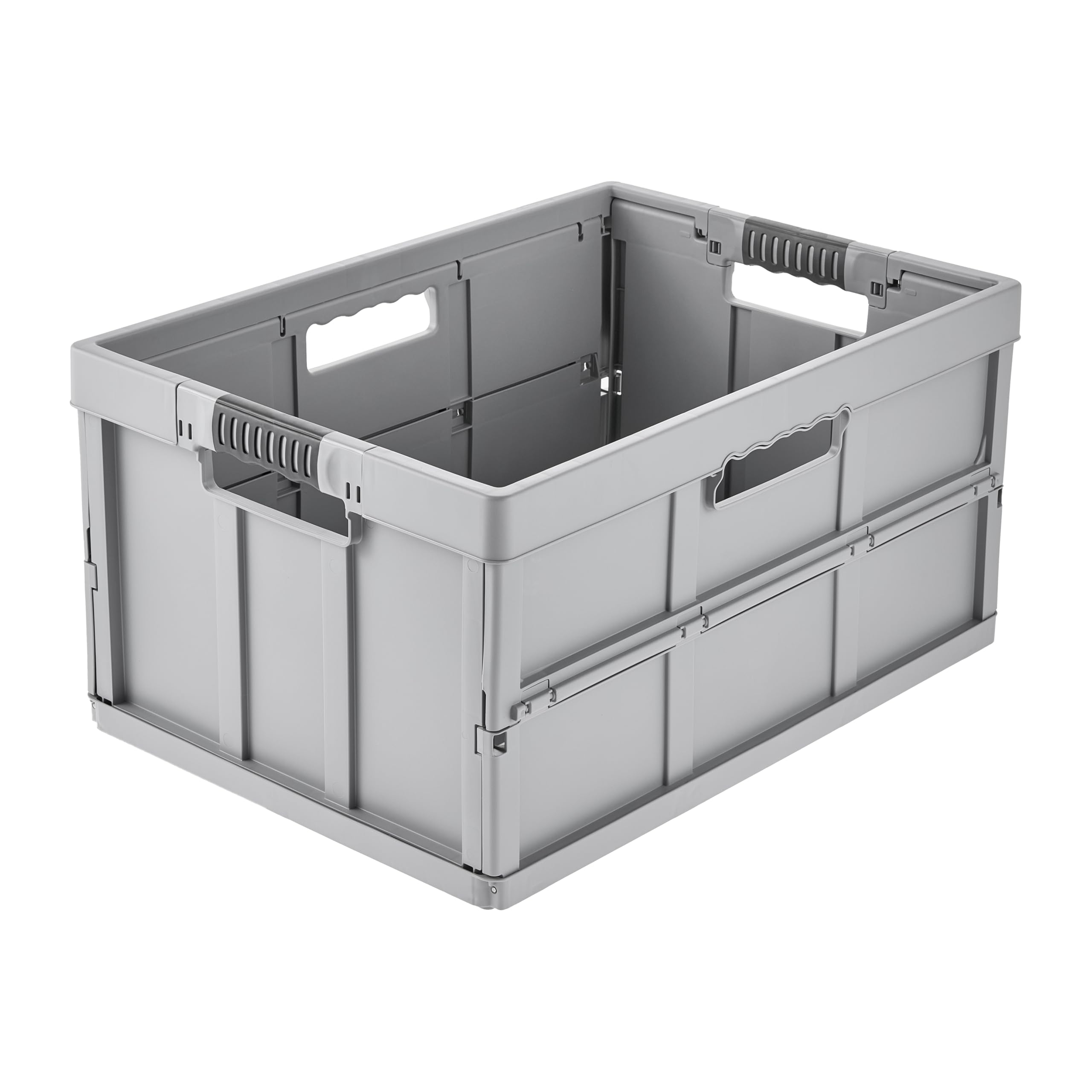 keeeper benno 3 x stabilne profesjonalne składane pudełko z uchwytami Soft-Touch, 45 l, nośność do 50 kg, pasuje do wózków na zakupy, 54 x 37 x 27,5 cm, szary (Nordic Grey)