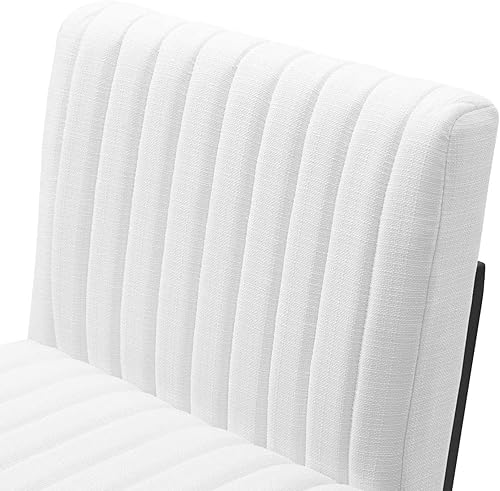 Miniatura 5 de Modway Indulge Channel - Taburete de bar de tela copetuda para mostrador, color blanco