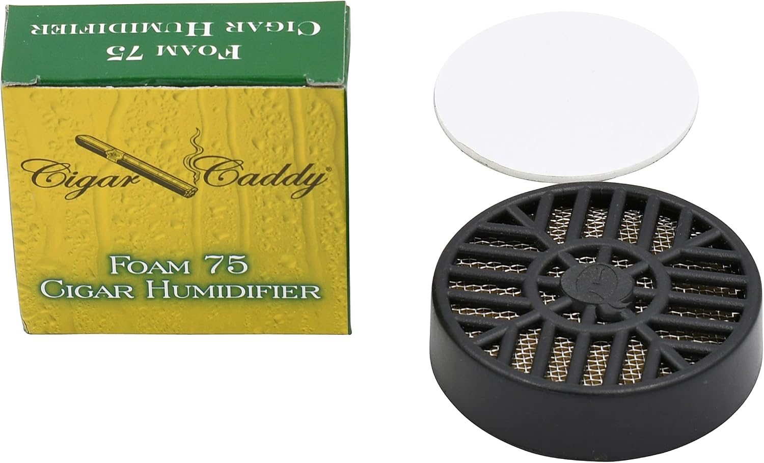 Cigar Caddy Deluxe Humidifier, Round, Large Foam Cigar Humidifier with Stainless Steel Screen, by Quality Importers