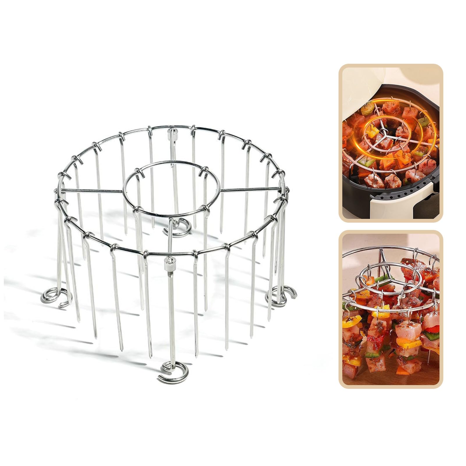2025 New Air Fryer Grill Skewer Rack, Stainless Steel BBQ Kabob Set