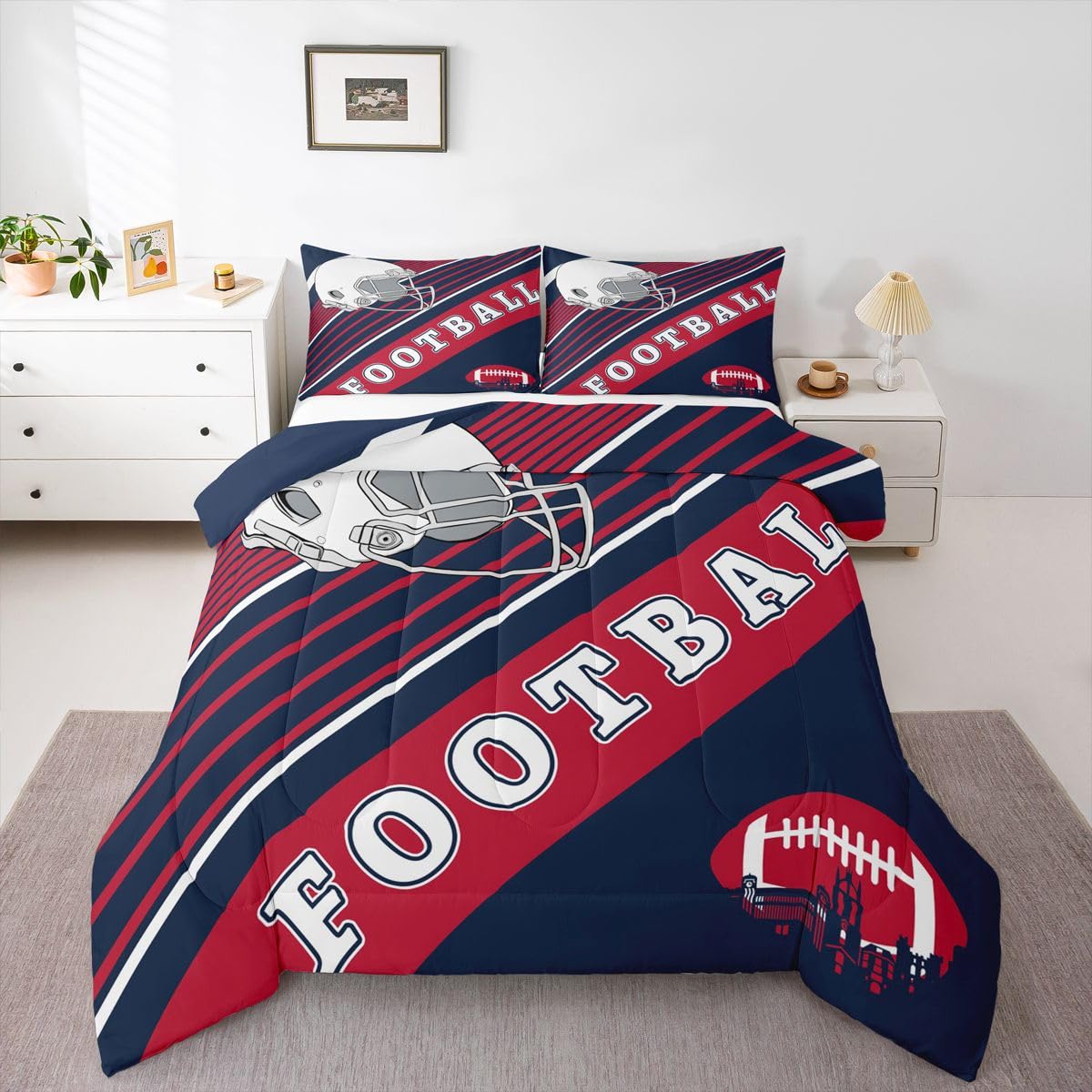 Football Comforter Set - Twin Size -24 Football Comforter Set - Twin Size -24