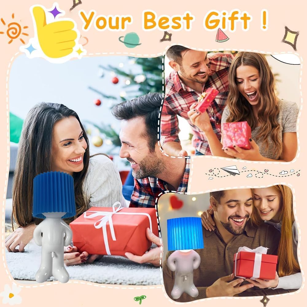 UNIMIW White Elephant Gifts for Adults,Gag Gifts Funny Adult for Women Girlfriend Boyfriend Men Cool Inappropriate Sht Weird Novelty Gift Ideas for Men Rechargeable Night Light Funny Lamp (Blue) - Image 3