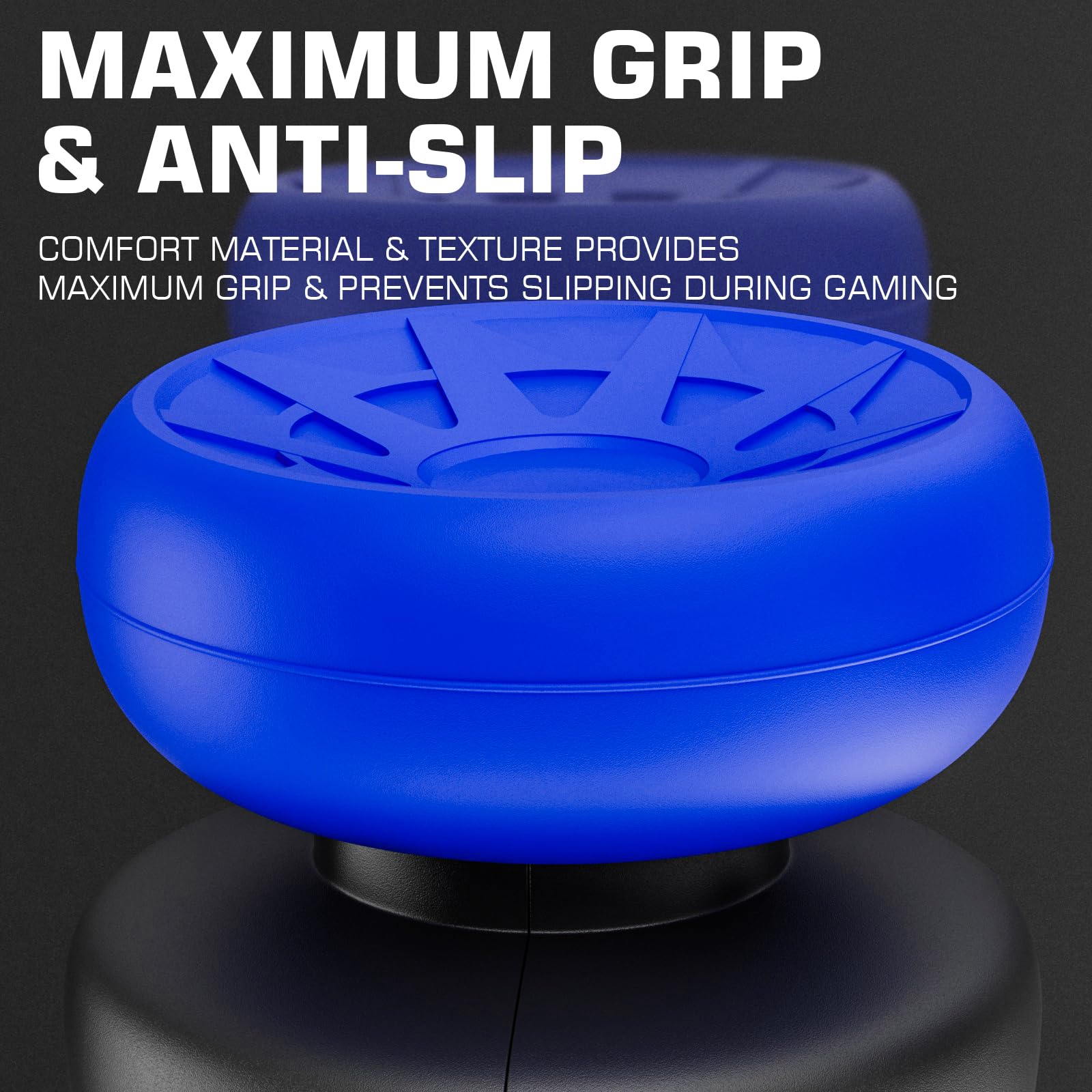 Lot de 2 rallonges de joystick et coque en silicone pour manette de PS5 et PS4 (bleu foncé)