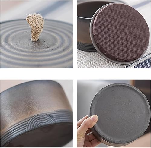 Miniatura 4 de Tarro de almacenamiento de cerámica retro - tarro multifuncional para té, café y azúcar - recipiente de cocina decorado con tapa (B)