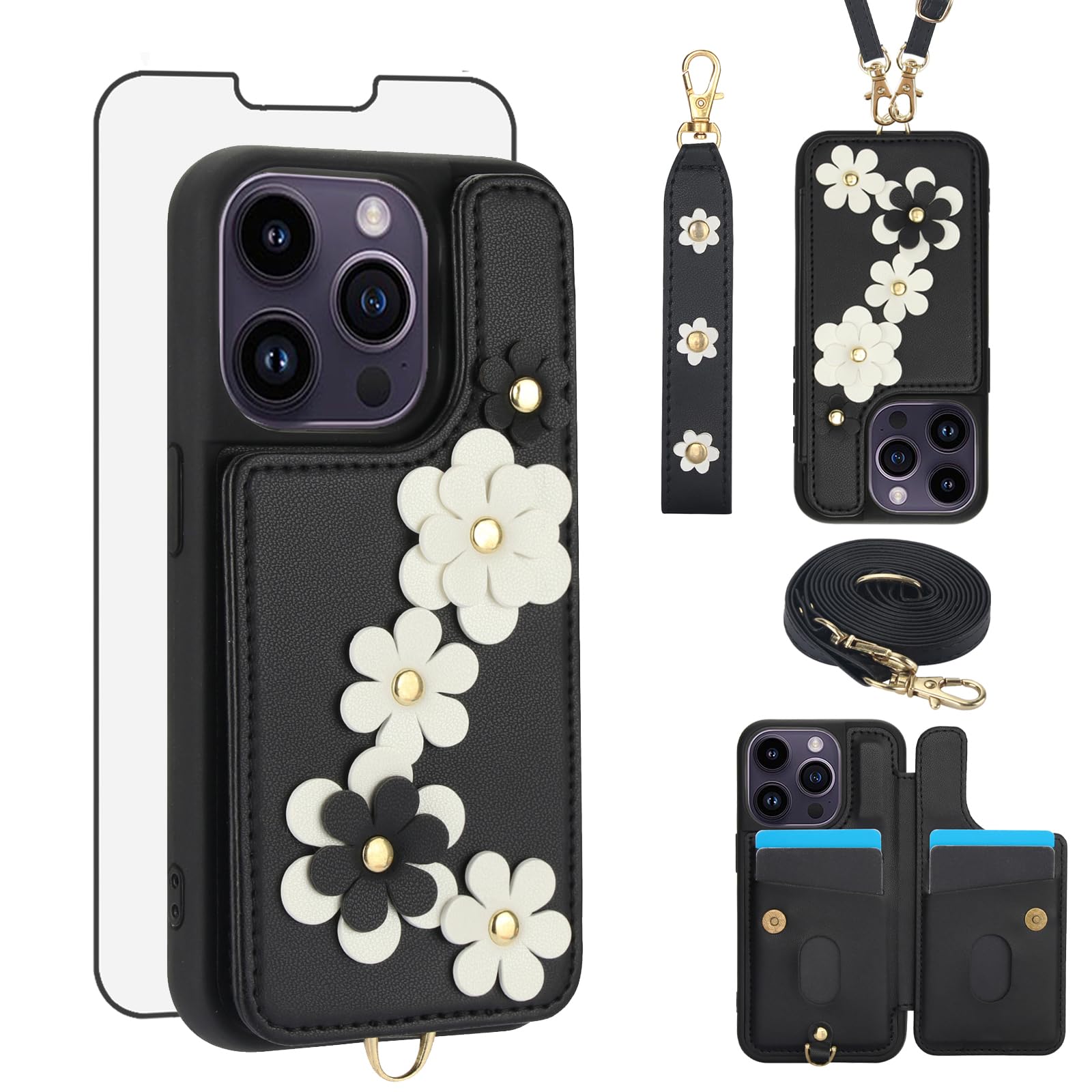 Étui iPhone 14 Pro Max floral compatible iPhone 14 ProMax 5G - 8