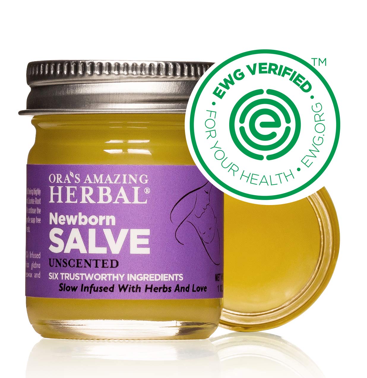 Ora's amazing Herbal, Newborn Salve, Diaper Rash Cream, Calendula Baby Balm, EWG Verified Baby Ointment, Acne Eczema, Butt Cream, Infant Massage, Natural Paraben Free, Good for Sensitive Skin 1 oz 1 Ounce (Pack of 1) image 4 of 8 B07BB76FN3