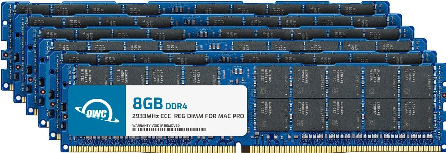 OWC 48GB (6 x 8GB) DDR4 ECC Registered CL21 PC4-23400 2933MHz SDRAM Memory Ram Upgrade Module Compatible with 2019 Mac Pro 7,1 Models (OWC2933R8M48)