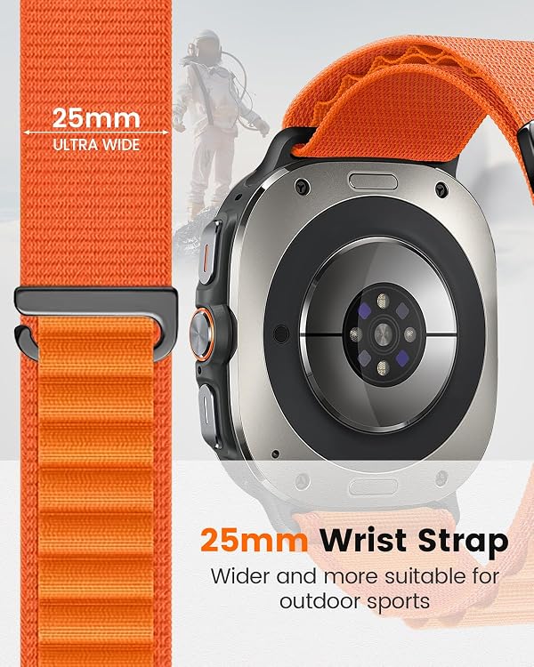 Rugged Alpine Loop Band Compatible with Samsung Galaxy Watch Ultra 47mm Bands,Sport Nylon Loop Strap Wristband for Samsung Watch 7 Ultra Band for Men Women (Tan) by BlackPro - Image 4