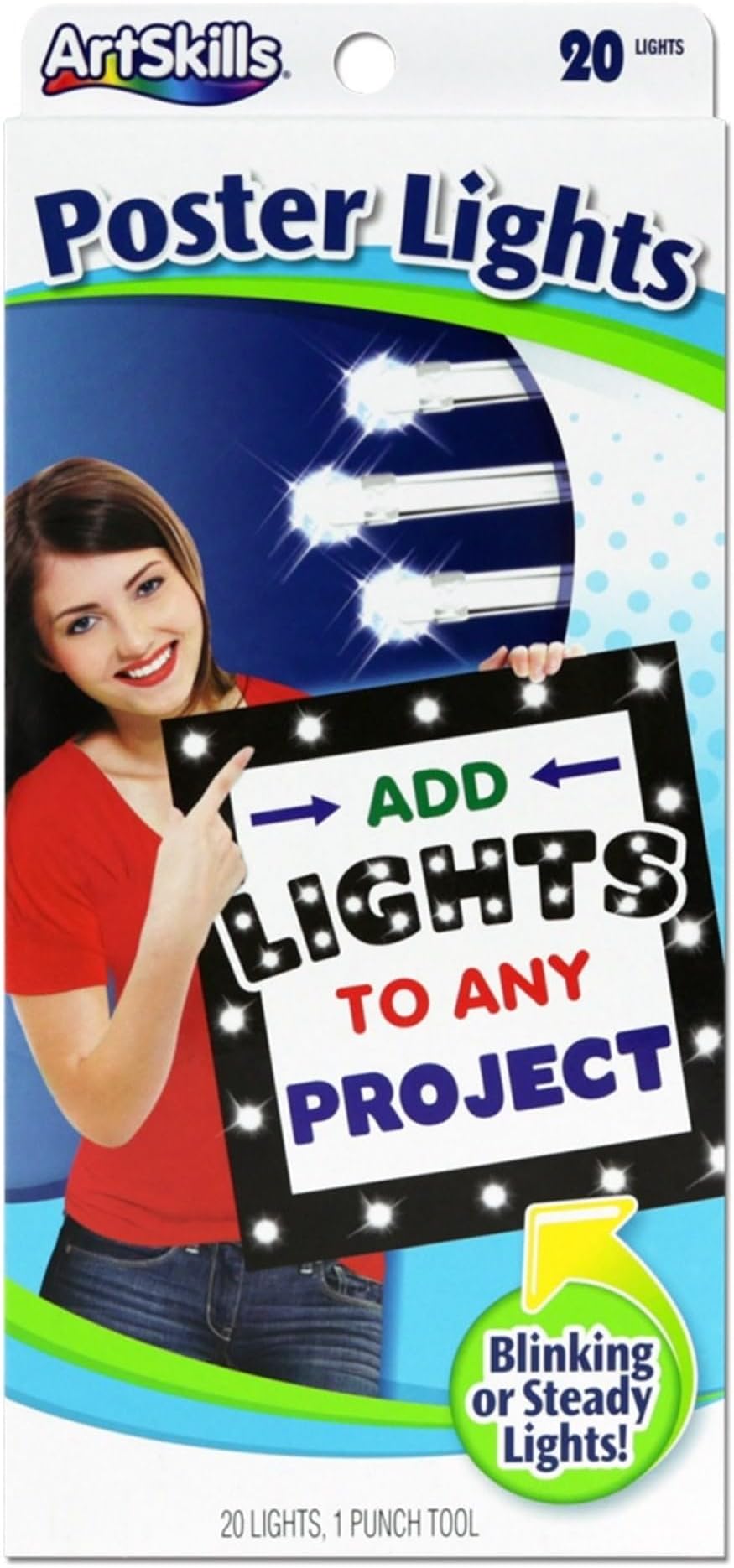 ArtSkills Clear String Light Project Kit with Punch Tool, 10 Feet, Cool White