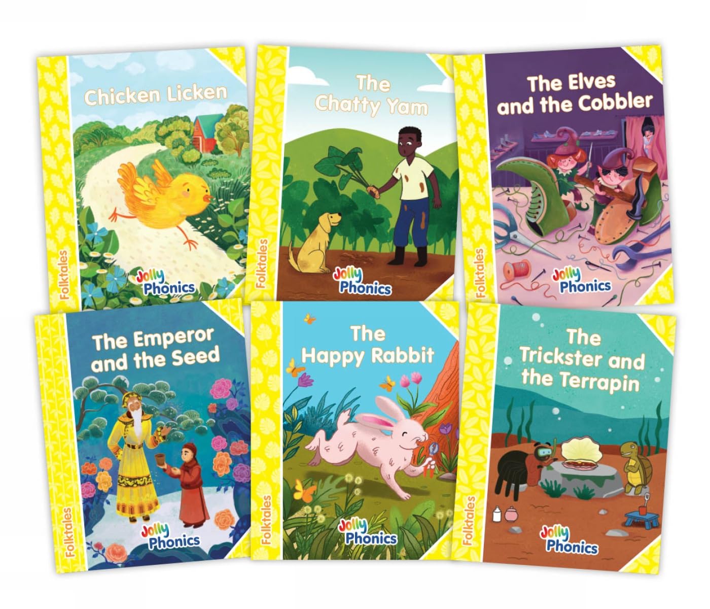 Jolly Phonics Folktales Yellow Readers (Level 2) Complete Set (16) in