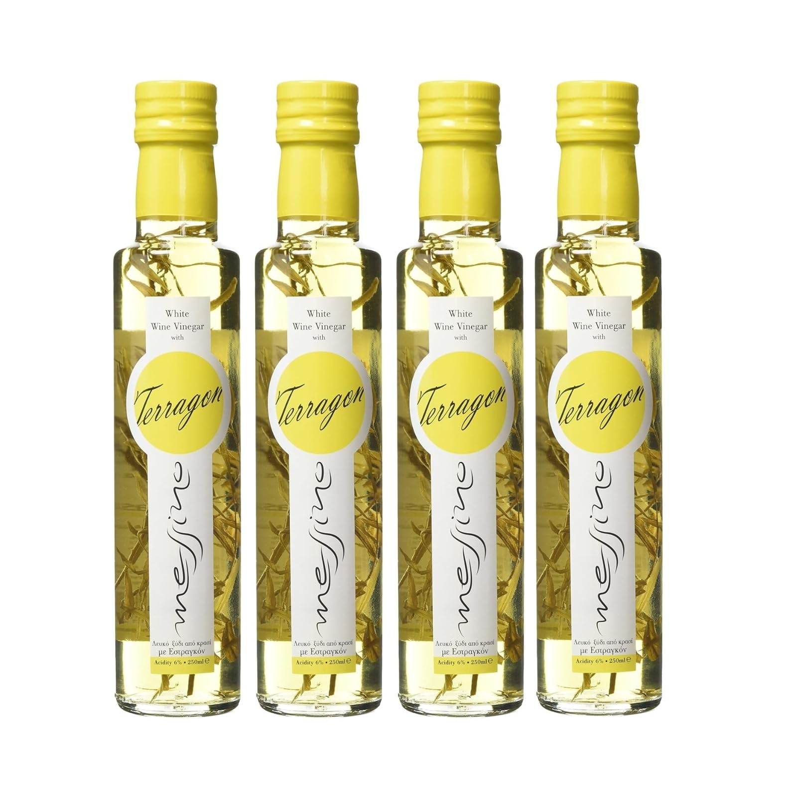 White Vinegar with Tarragon, Pack of 4 x 250 ml (Total: 1 L)