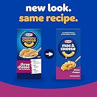 Vista 2 de Kraft - Cena de macarrones con queso, tres quesos, con pasta conchiglie pequeña, caja de 7.25 onzas
