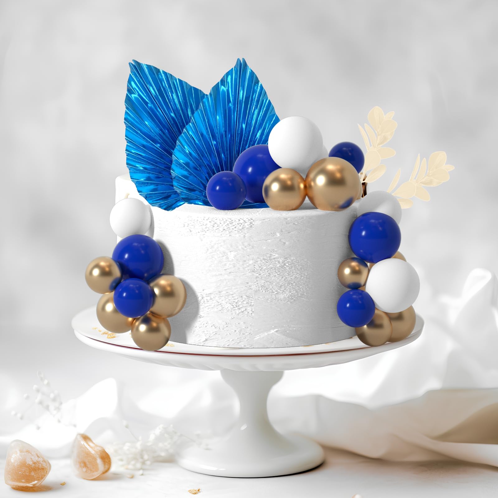 64 Pezzi Palline Decorazioni Torte - Set Con Foglie Per Compleanni, Matrimoni, Baby Shower - Foto 7