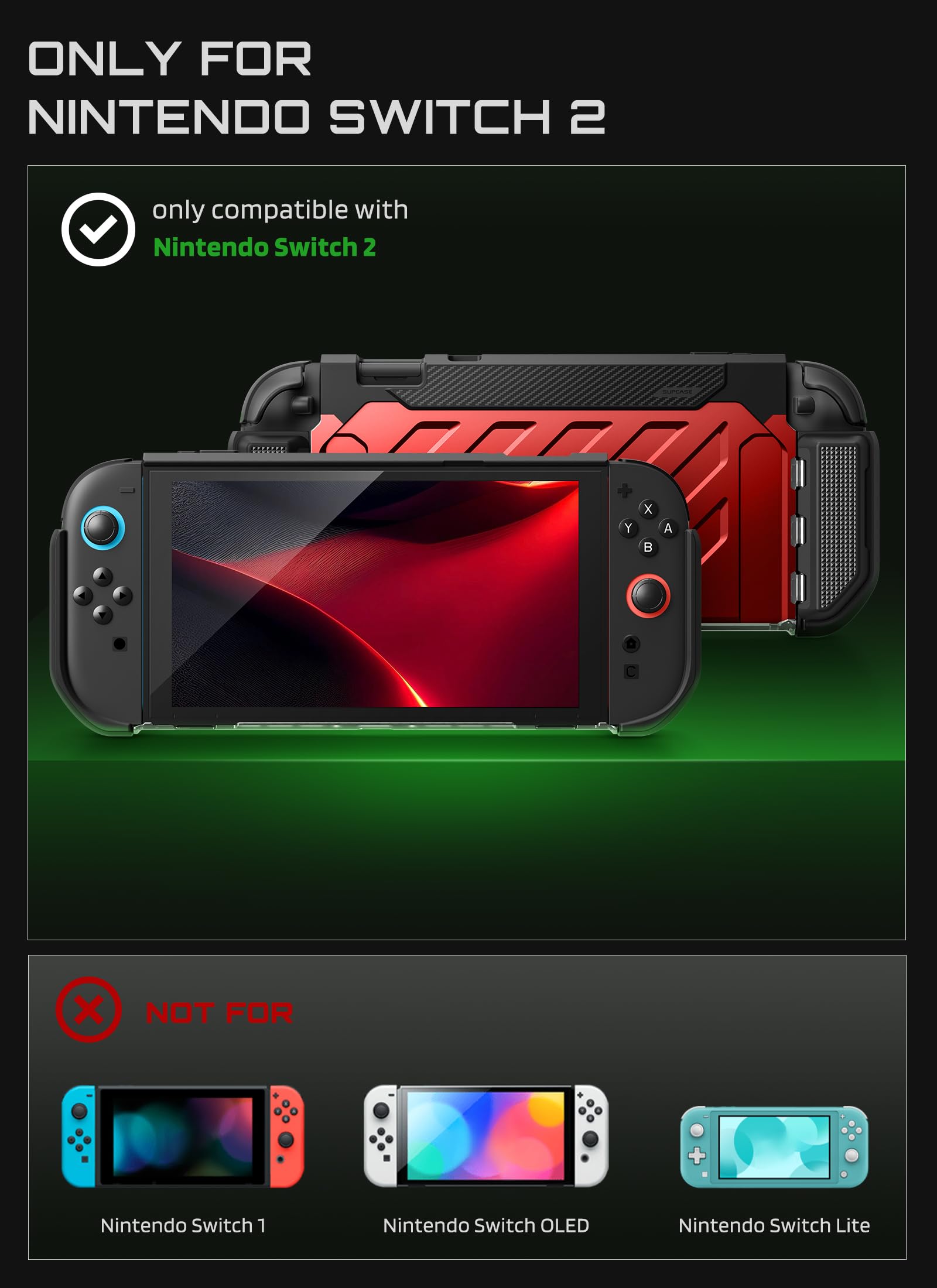 Amazon.co.jp: SUPCASE Nintendo Switch 2 ケース 2025 用 [ミリタリー