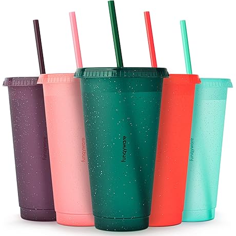 Cups with Lids and Straws for Adults: The Sparkle Party Tumbler