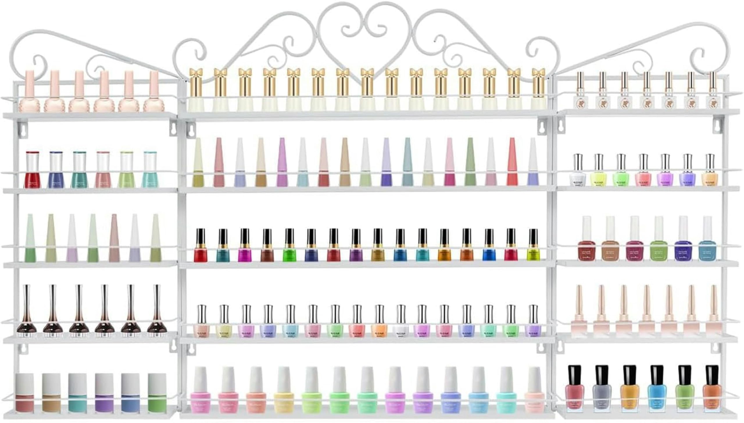 Estante para esmaltes de uñas organizador de pared para salones de manicura y estética