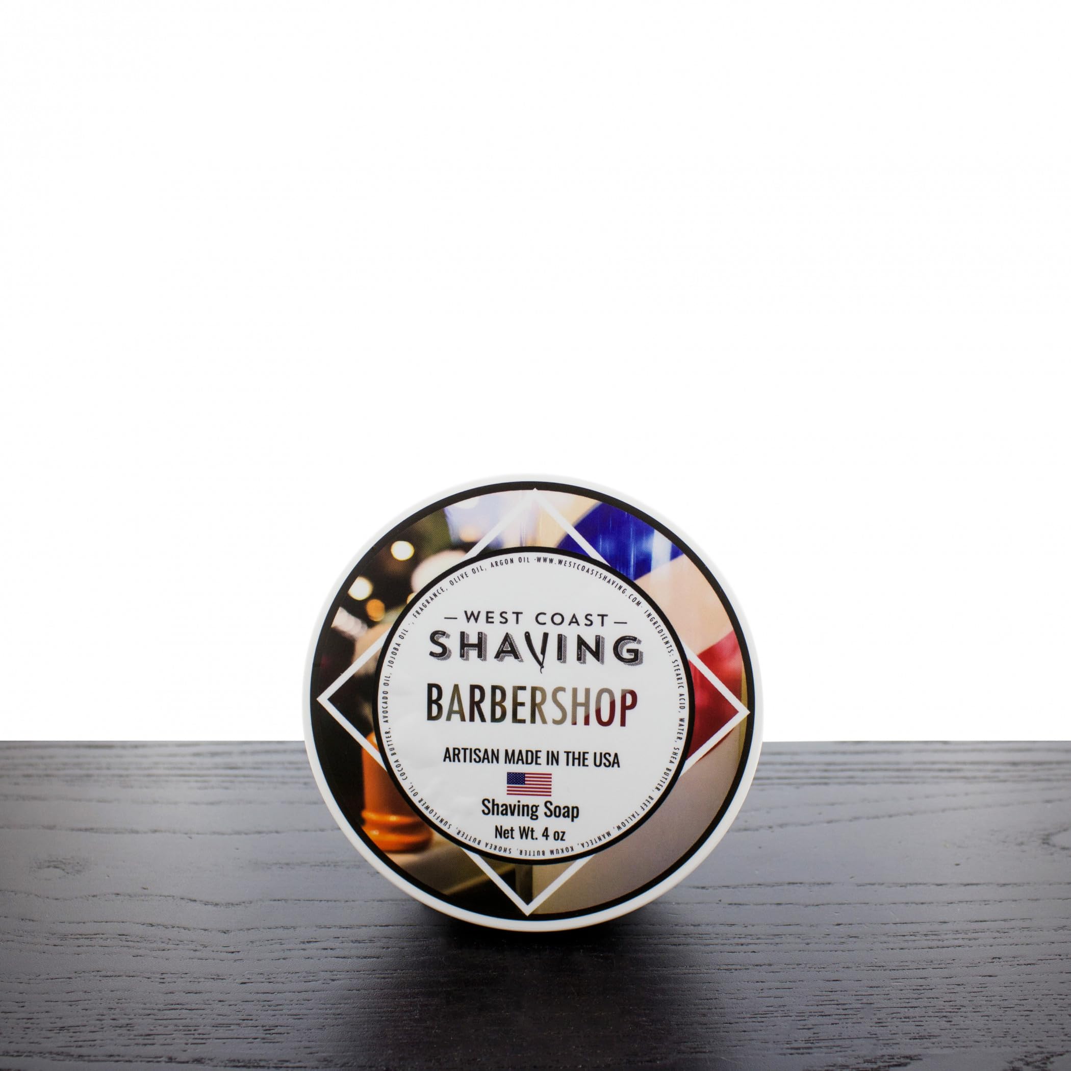 Barbershop Shaving Soap, Hydrating Tallow Based, Skin Nourishing Butters and Oils, 4oz.