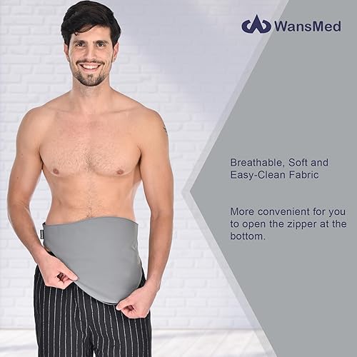Miniatura 3 de Fundas para bolsas de ostomía para hombres y mujeres, cinturón de ostomía para deportes y vida cotidiana, suministros de colostomía, gris (L)