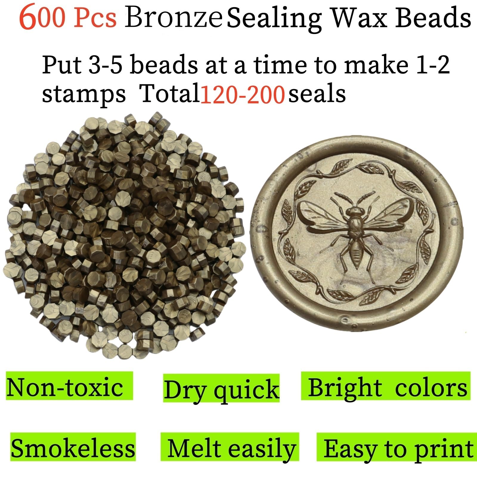 Antique Gold Wax Seal Beads 600pcs - Image 4