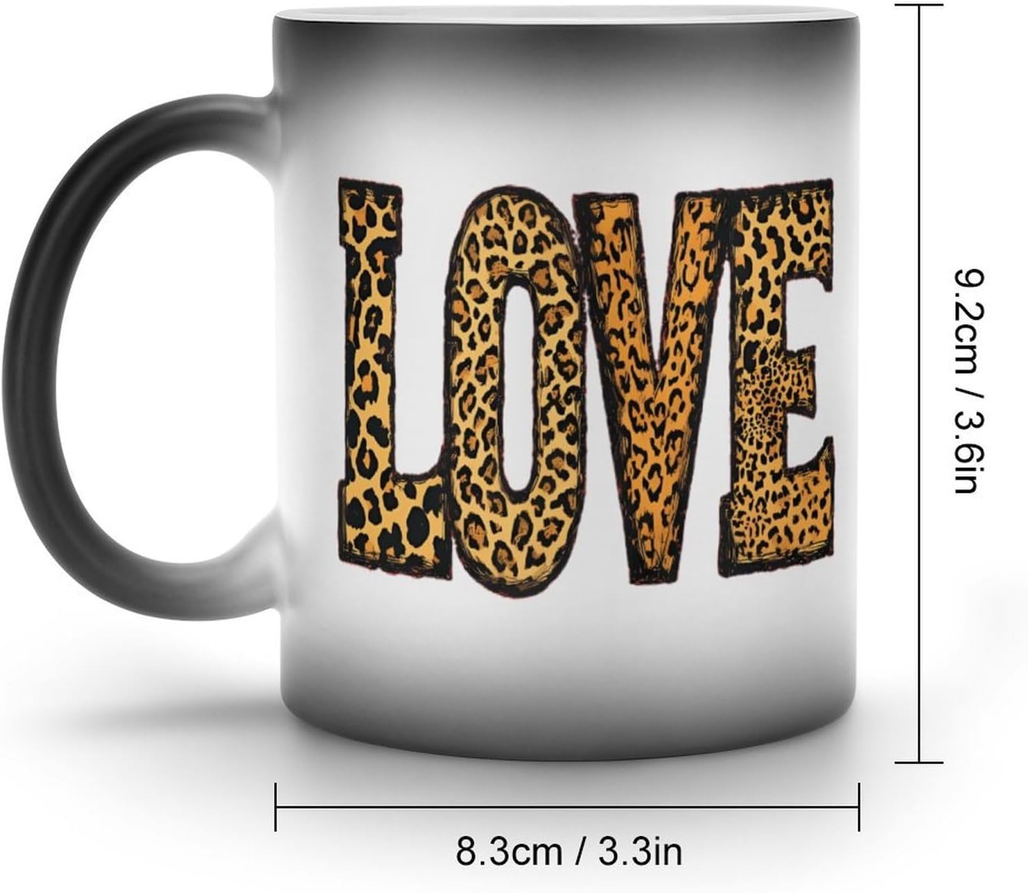 Love Leopard Pattern Funny Color Changing Coffee Mug Ceramic Magic Cup Personalized Discoloration Tea Mugs