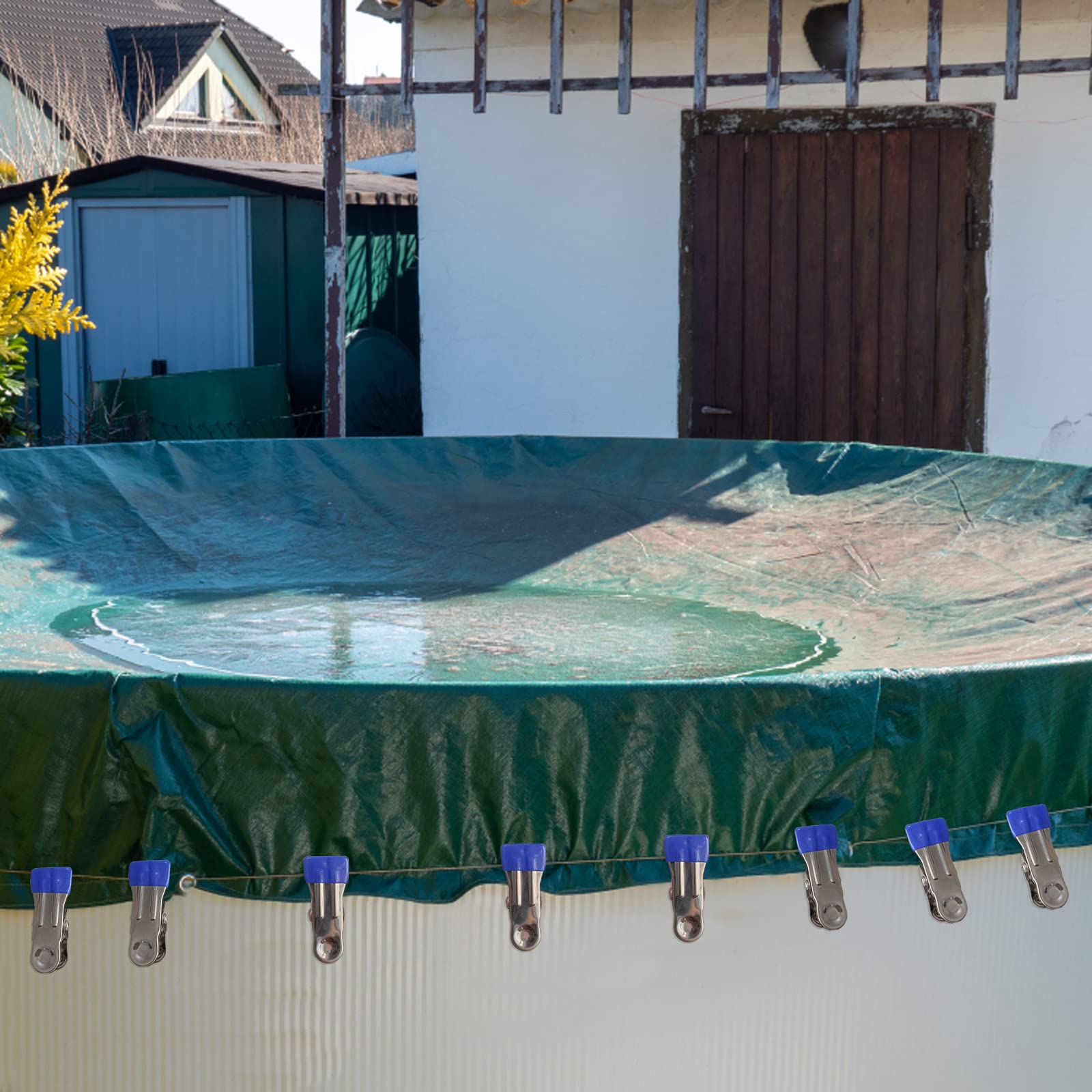 36 Stück Poolabdeckungs-Clips Aus Metall, Schwarz – Für Oberirdische Pools, Max. 2,5 Cm Öffnung