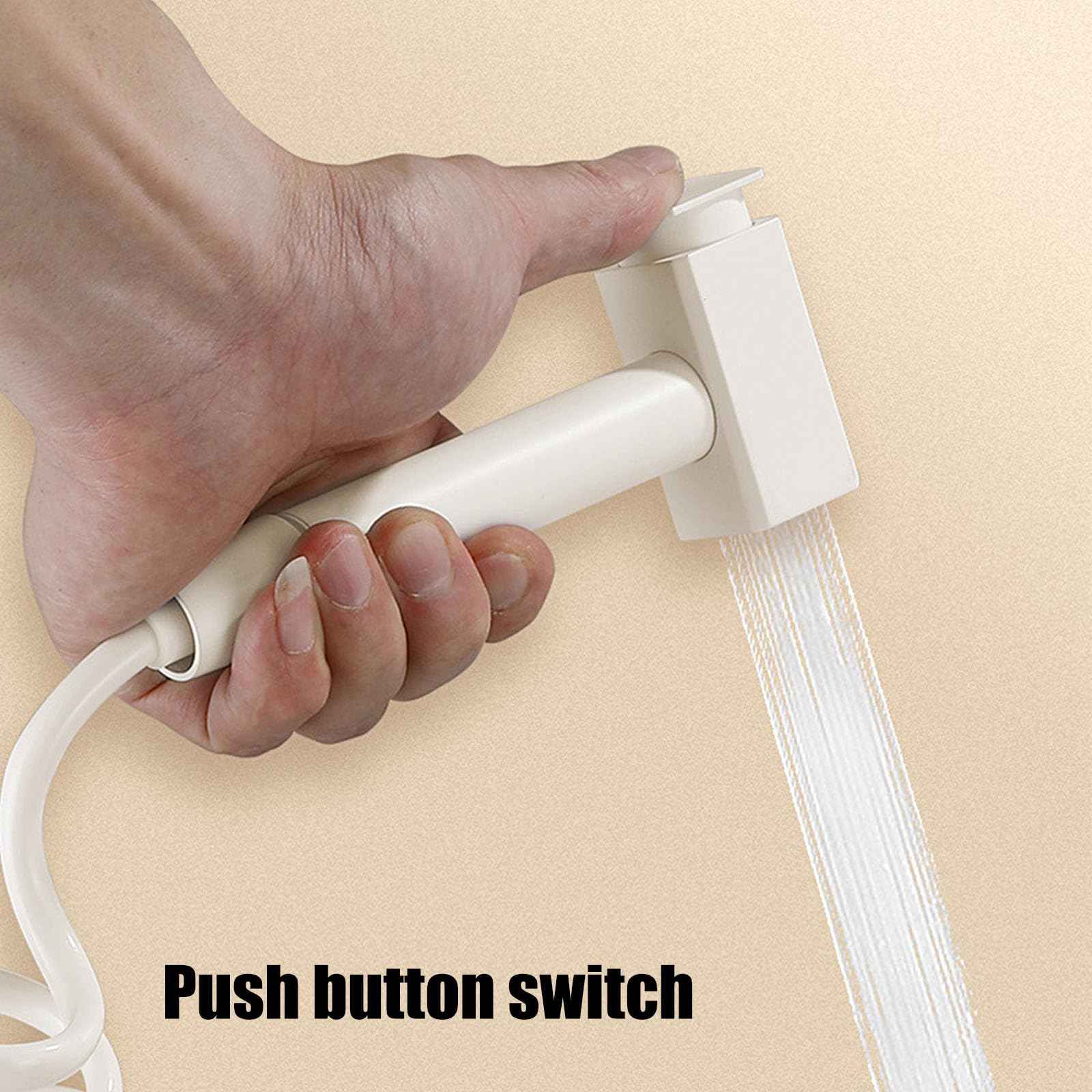 Rociador De Bidé De Mano Higiene Personal,Montado En La Pared Pulverizador De Inodoro De Mano con Manguera,Kit Ducha Higienica para WC,A:White,2