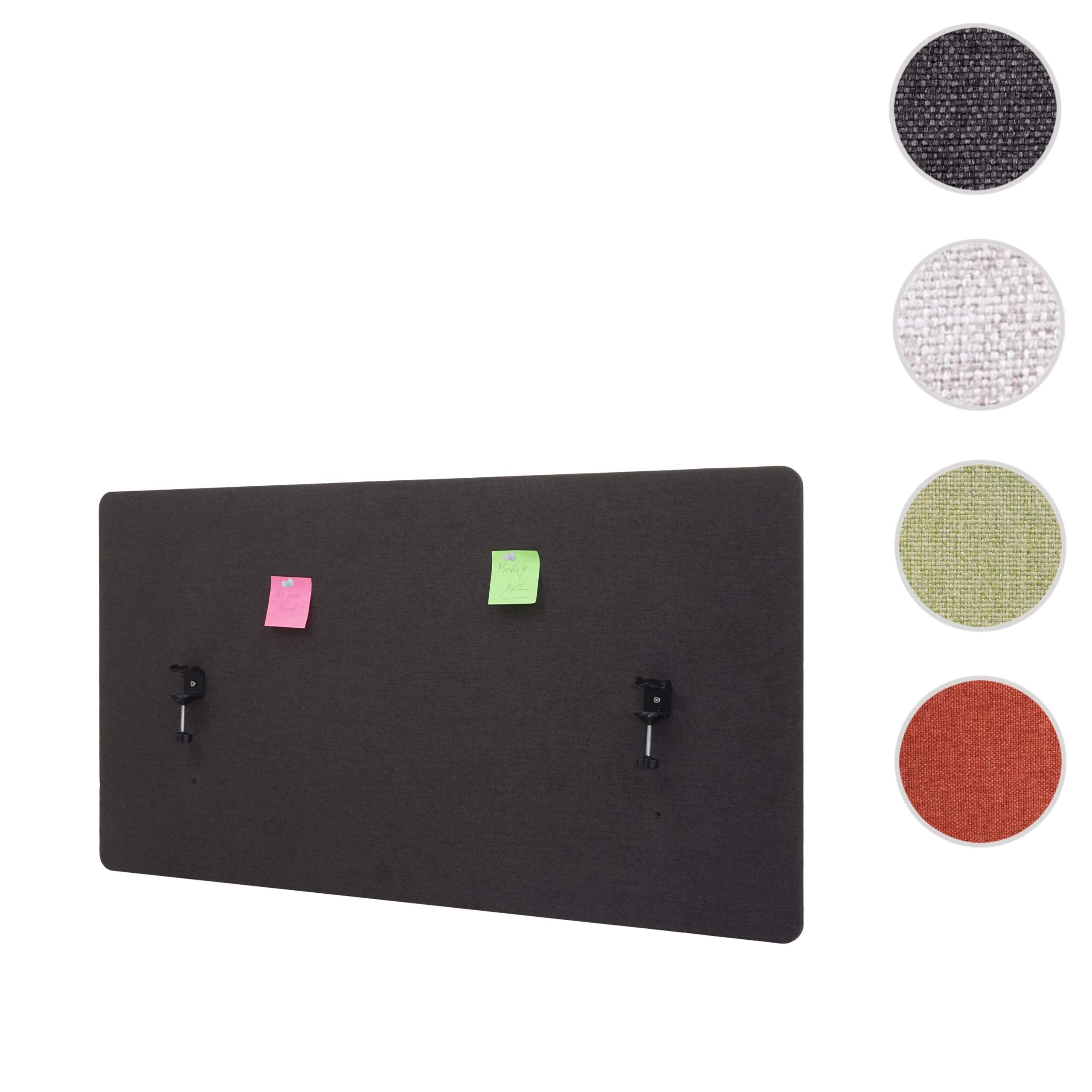 Mendler HWC-G75 - Mampara acústico de mesa (60 x 120 cm), color marrón y gris | Panel de anuncios de escritorio para oficina, doble pared