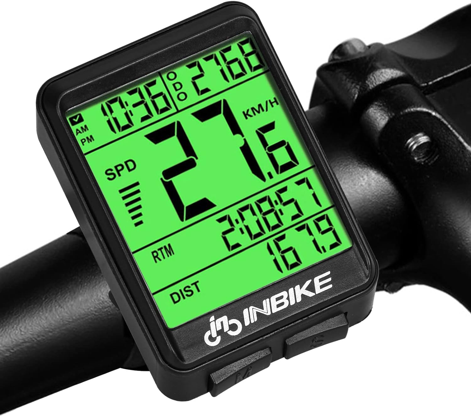 Azonee Bicycle Speedometer, Bicycle Odometer, Wireless Ipx7 Waterproof Cycle Bike Computer Odometer, Large Digital Lcd Screen, Auto Wake-Up, Suitable for Outdoor Mtb Road Cycling and Fitness