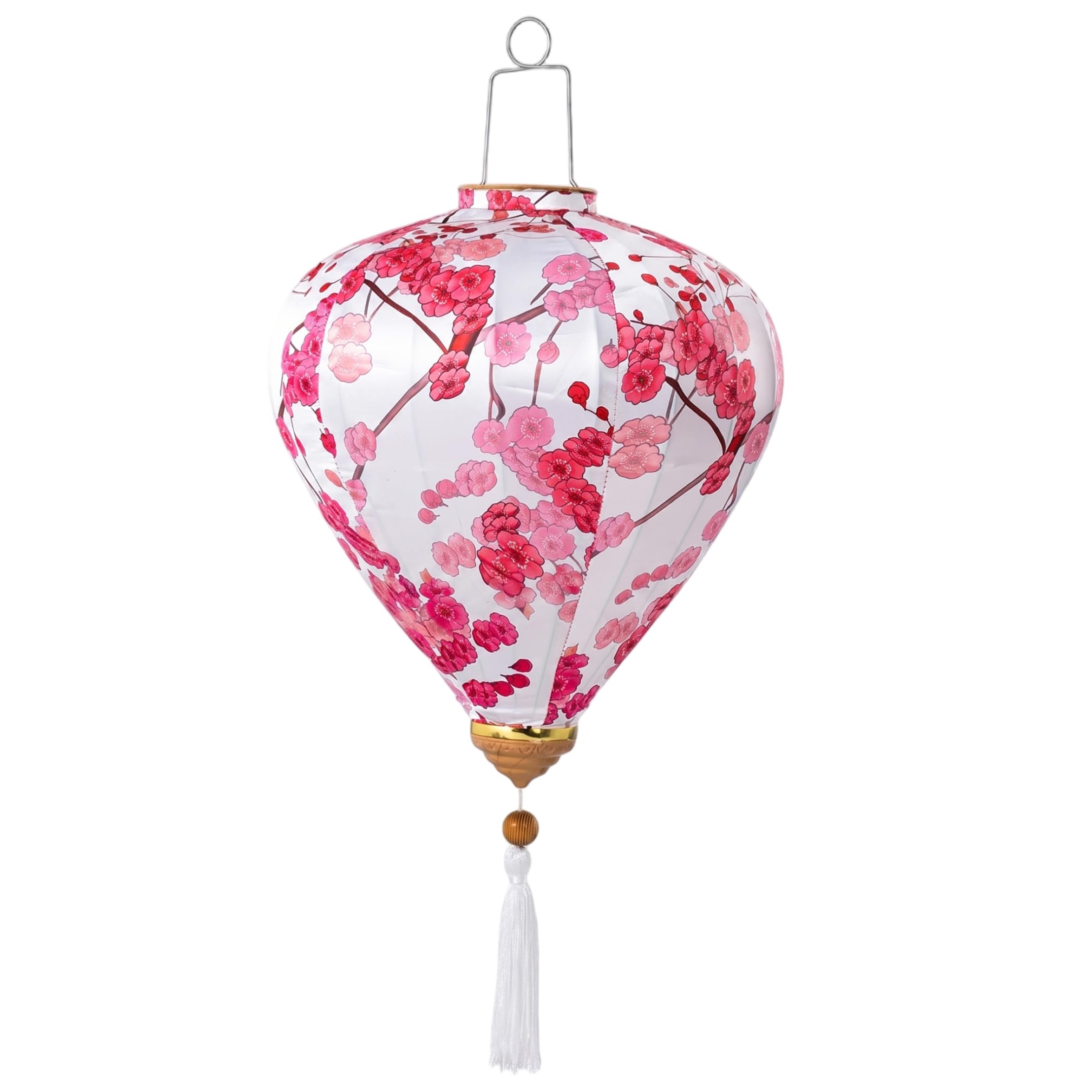 Monetais Vietnamese Lanterns, Chinese Lanterns Outdoor Handcrafted Asian Lantern with Plum Blossom Pattern, White, 12 Inch vietnamese