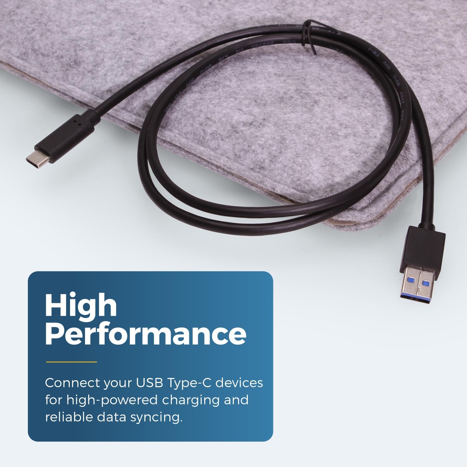 Coolgear USB-C Cable, USB 3.2 Gen 2 10Gbps Data Transfer, 1ft Type-C Male to Type-A Male Cable 1.5A for Portable Hard Drive, Phone, Laptop & USB Hubs image 2