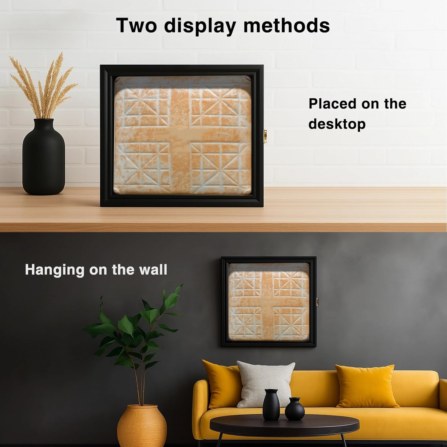 Full Size Baseball Base Plate Display Case Baseball Base Holder Display Case Cabinet Shadowbox with 98% UV Protection and Locking Door